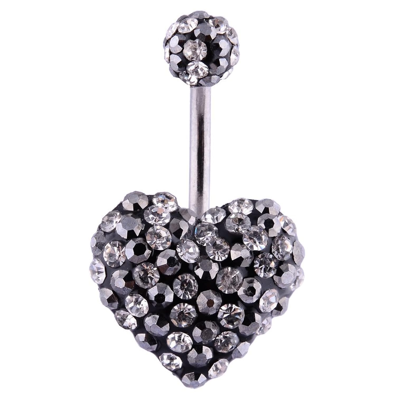 身体穿孔首饰香蕉 navel 脐环14 g *钢材心形宝石